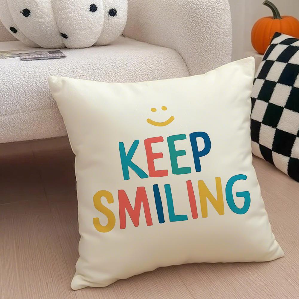 Colorful Cheerful Art Cartoon Rainbow Sun Cushion Cover Throw Pillow Cover Hidden Button Durable Polyester Chair Cushion
