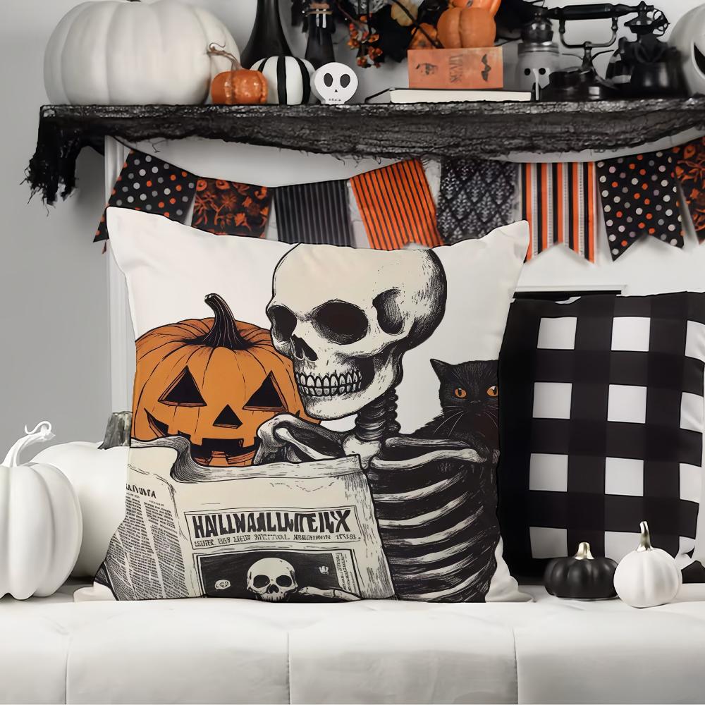 Fashion print H-Halloween Pillow Case Office Cushions Suitable For Sofa Car Bedroom Decorative Cushion Cover