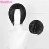 Oosaki Nana Synthetic Wig Anime NANA Short 28cm Black Center Part Cosplay Wig Heat Resistant Hair Halloween Party Wigs + Wig Cap