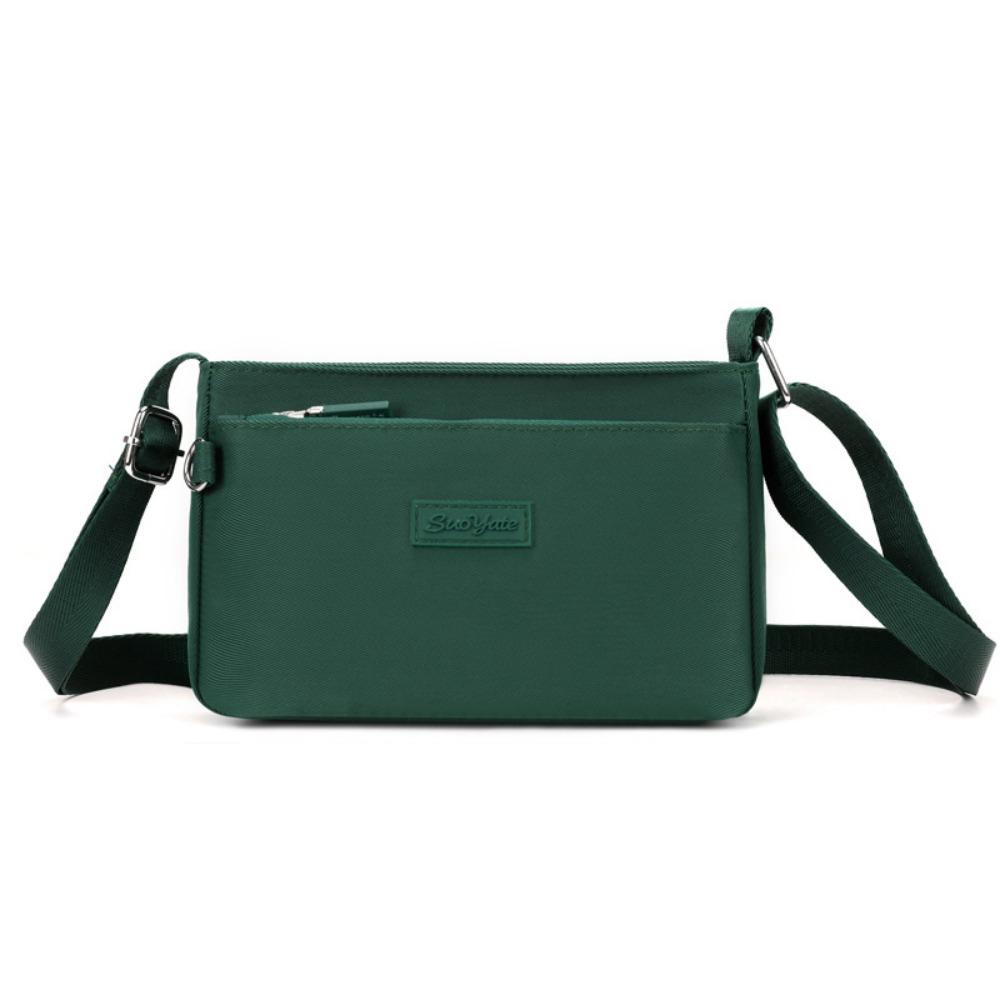 

Japanese Style Nylon Square Bag Adjustable Strap Casual Women Pouch Work темно-зелений колір