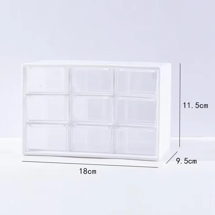 Drawer Storage Box with Adjustable Compartments, Makeup Organizer Small Dividers, Plastic Desktop Cosmetic Container