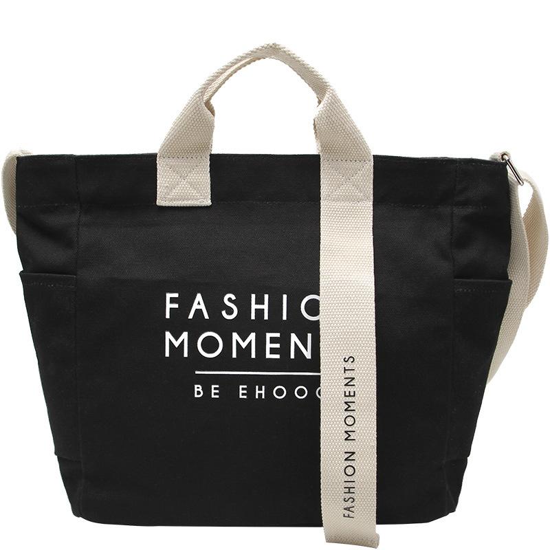 

Korean canvas bag women s crossbody bag large capacity bag 2025 new college student class packing book backpack чёрный