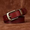 Bälte Dam Breda Retro Mode Läder Spänne Första Lagret Nötskinn All-Match Casual Jeansbälte Dam