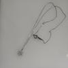 Used 4 Silver Flower Stone Necklace