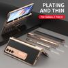 2 Pcs Hinge Capa For Samsung Z Fold 4 5g Case Plating Touch Pen Slot Front Screen Glass Stand For Galaxy Z Fold 4 Fold4 Cover