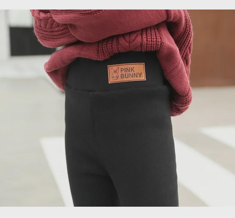 Girls' Winter Fleece-Lined Warm Cotton Leggings - Thick Lamb Fleece One-Piece for Babies and Kids