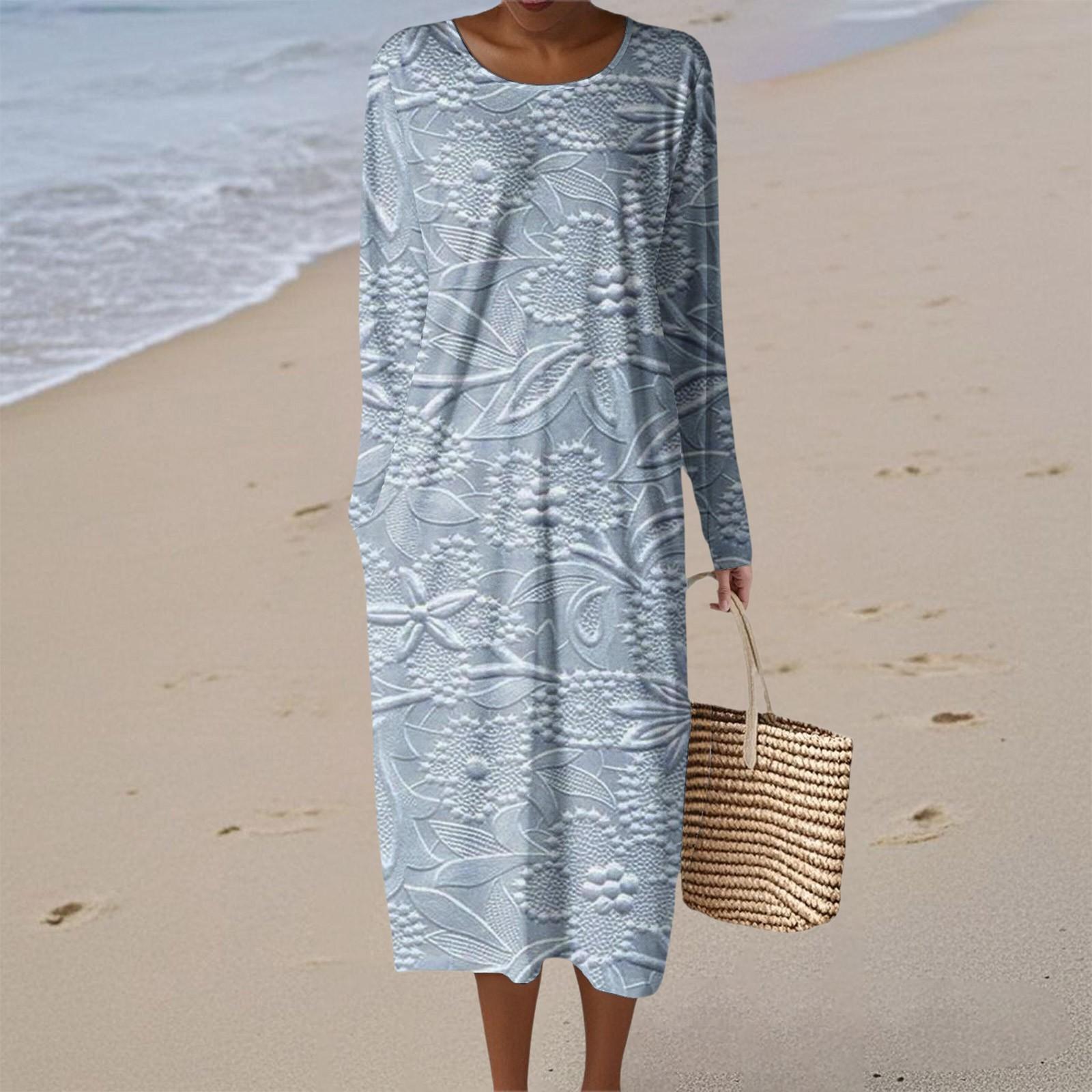 

Women s Fashion Casual Sleeveless Round Neck Solid Color Elegant Temperament Dress L синій