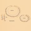 Brautschmuck-Set Fünfteilig Halskette Ohrringe Armband Ring Greifkette Strassschmuck Bankettschmuck