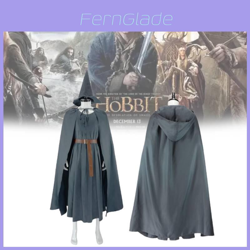 The Hobbit Gandalf Cosplay Costume With Cloak And Hat For Halloween Role Play