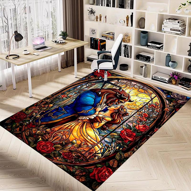 Beauty Beast Romance Carpet For Playroom Bedroom Living Room Sofa Home Decorkids Game Area Rug Nonslip Floor Mat