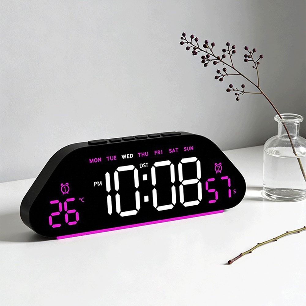 Temperature Display Digital Clock Humidity Display Desk Clock LED Alarm Clock  Living Room