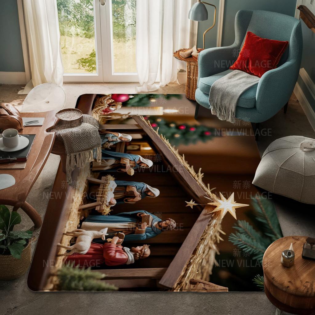 Hauseingangsteppich Fußmatte Haustür Wohnzimmer Bad Fuß Badezimmer rutschfest wasserabsorbierend Teppiche Bad Frohe Weihnachten Winter