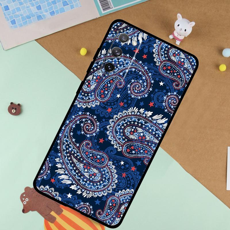 Bandana Seamless Pattern Soft Case For Samsung Galaxy S25 Ultra S9 S10 S20 FE S21 S22 S23 Plus S24 Ultra Funda Cover