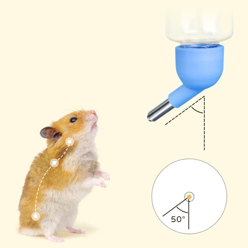 Plastic Water Feeder Bottle Hangings Auto Dispenser Drinker Hamster Small Pet Drinking Stainless Steel-Pipe Fountain