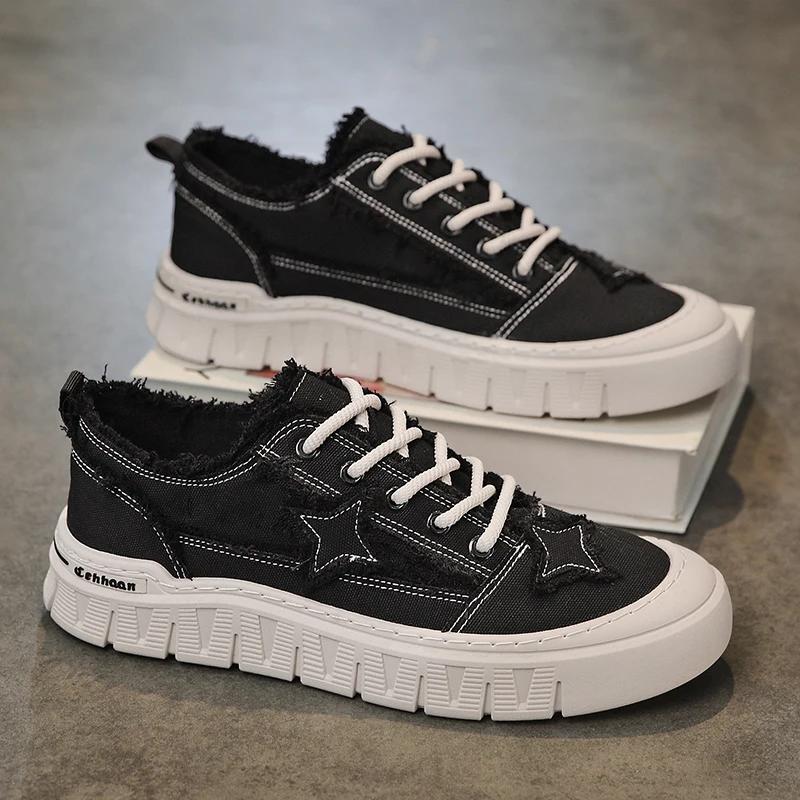 

Мужские молодежные уличные крутые спортивные кроссовки на шнуровке Новая обувь Холщовые повседневные кроссовки С принтом На плоской подошве Спортивная обувь Уличная трендовая обувь 39