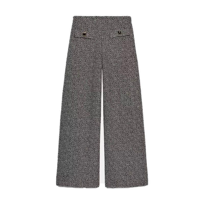 Za Autumn and Winter New Arrivals Women's Clothing Zr European and American Style V-Neck Sleeveless Button Textured Vest Pants 5039215