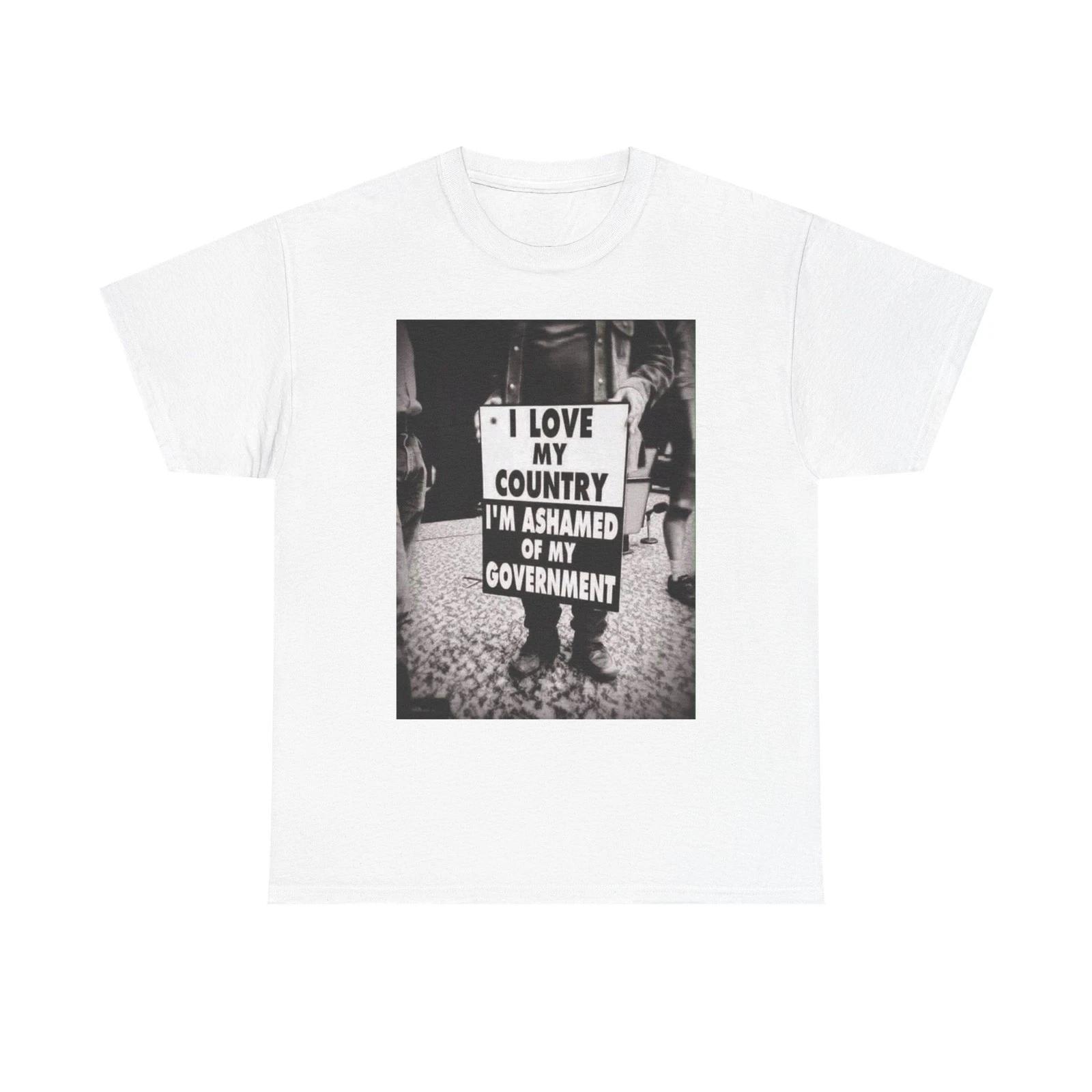 I Love My Country Vintage Graphic T Shirt Unisex Heavy Cotton Tee NEW S