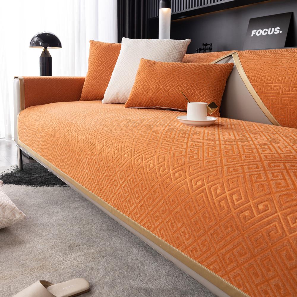 Cuscino per Divano Quattro Stagioni Universale Antiscivolo Copertura Copertura Completa Universale Cuscino Coperta Asciugamano Schienale Copertura Tessuto Lusso Leggero