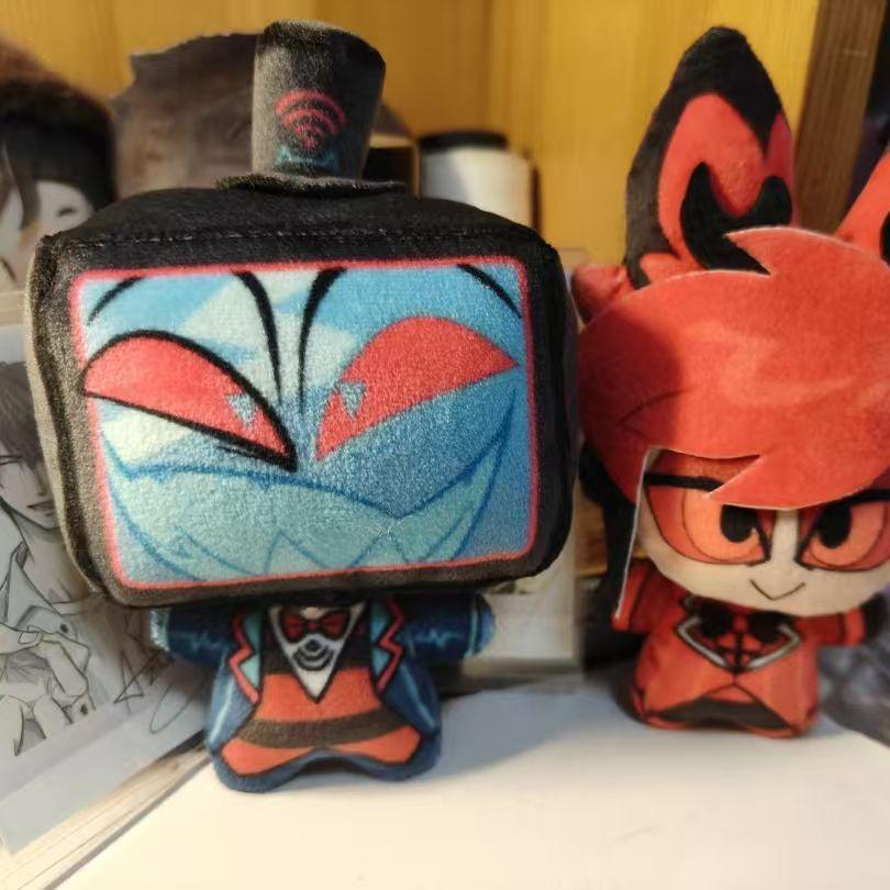 10cm Hazbined Alastor VOX Plushies Hotel Lucifer Stuffed Toys Doll Anime Soft Plush Keychain Decorative Pendant Gift