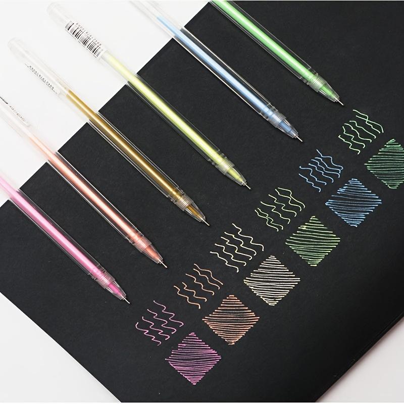 12 Pcs Large Capacity Needle and Neutral Pen 12 Colors Highlighter Pens DIY Painting,Black Card Drawing,Marking,Graffiti