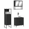 Bathroom Furniture Set - VIDAXL - 3 Pcs - Black - Engineered Wood - Spacious Storage
