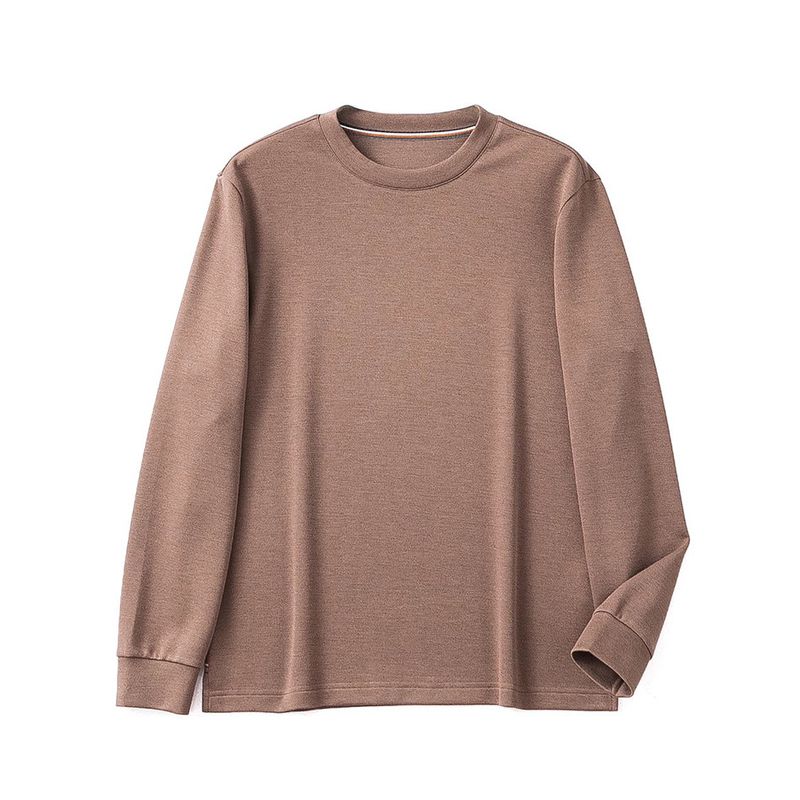Merino Wool Blend Warm Knitted Base Layer Men's Autumn and Winter Inner Sweatshirt Foreign Trade Men's Round Neck T-Shirt