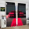 2Pcs- Red Coupe - Printed Curtain -100% Polyester Material, Suitable for Bedroom Curtains and Living Room Decoration;