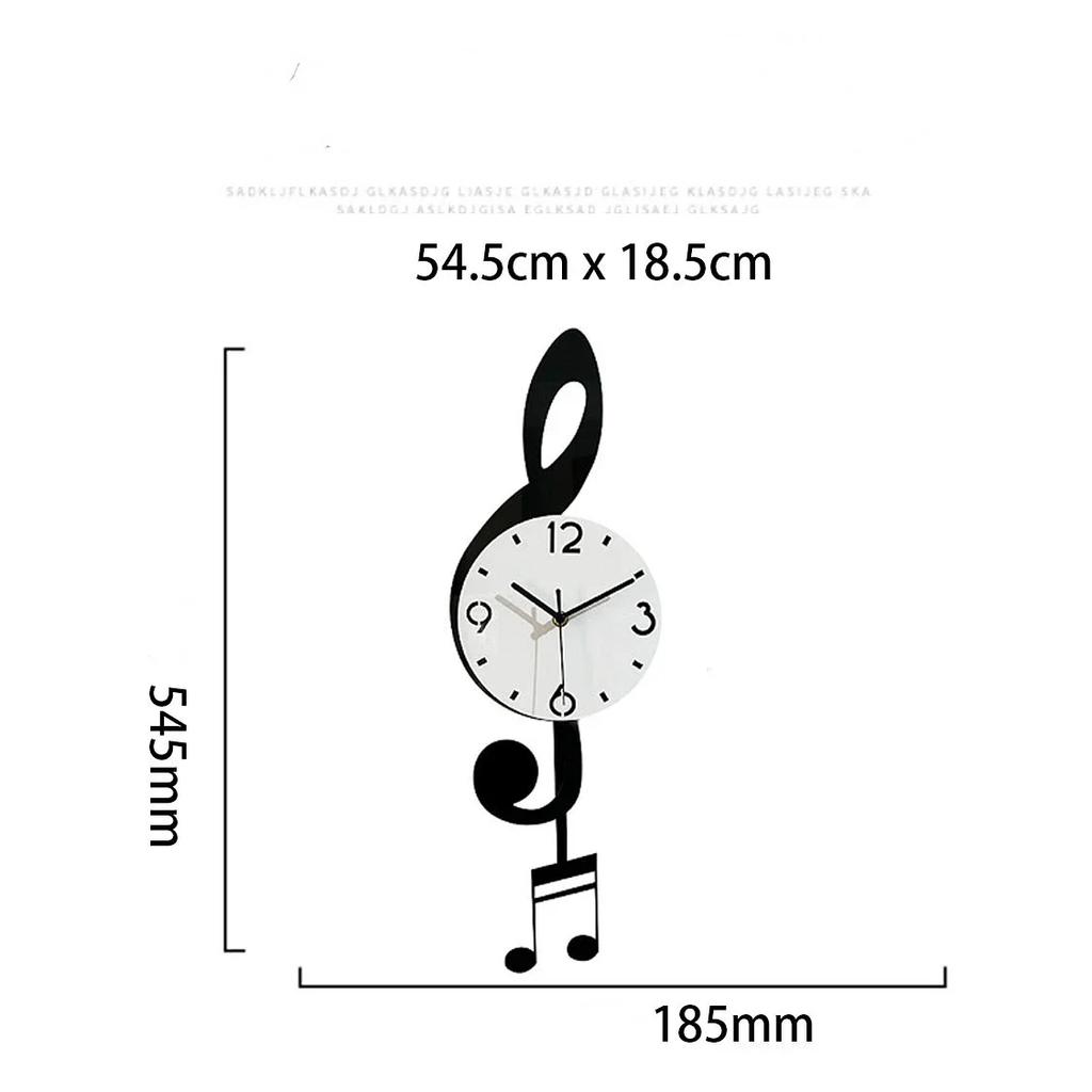 Creative Fashion Music Symbols Living Room Swing Wall Clock Home Decoration Simple Clock Modern Design Silent Swing Wall Clock