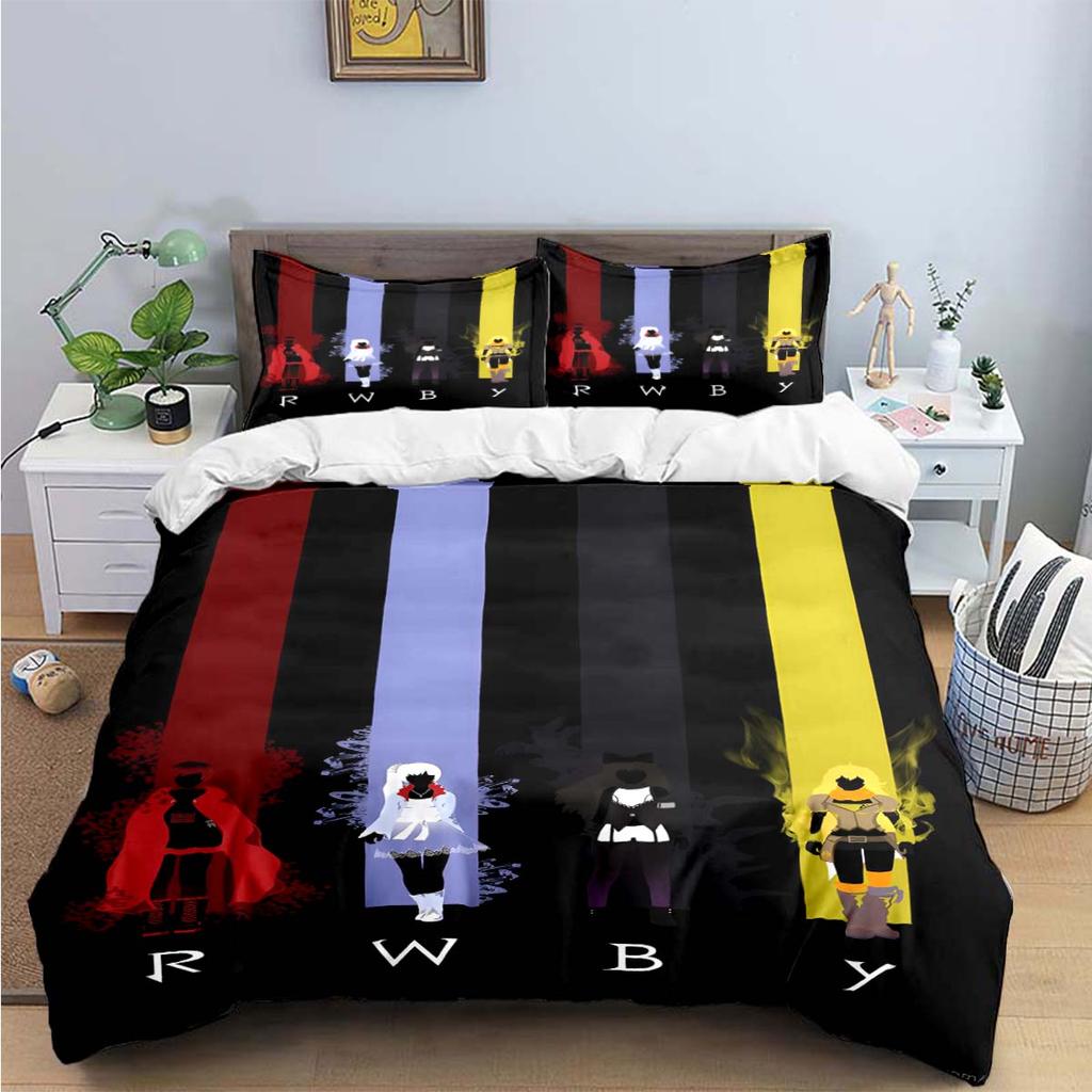 3D Fashion Cartoon R-RWBY Print Bedding Sets Bed Supplies Set Duvet Cover Bed Comforter Set Bedding Set  Luxury Gift