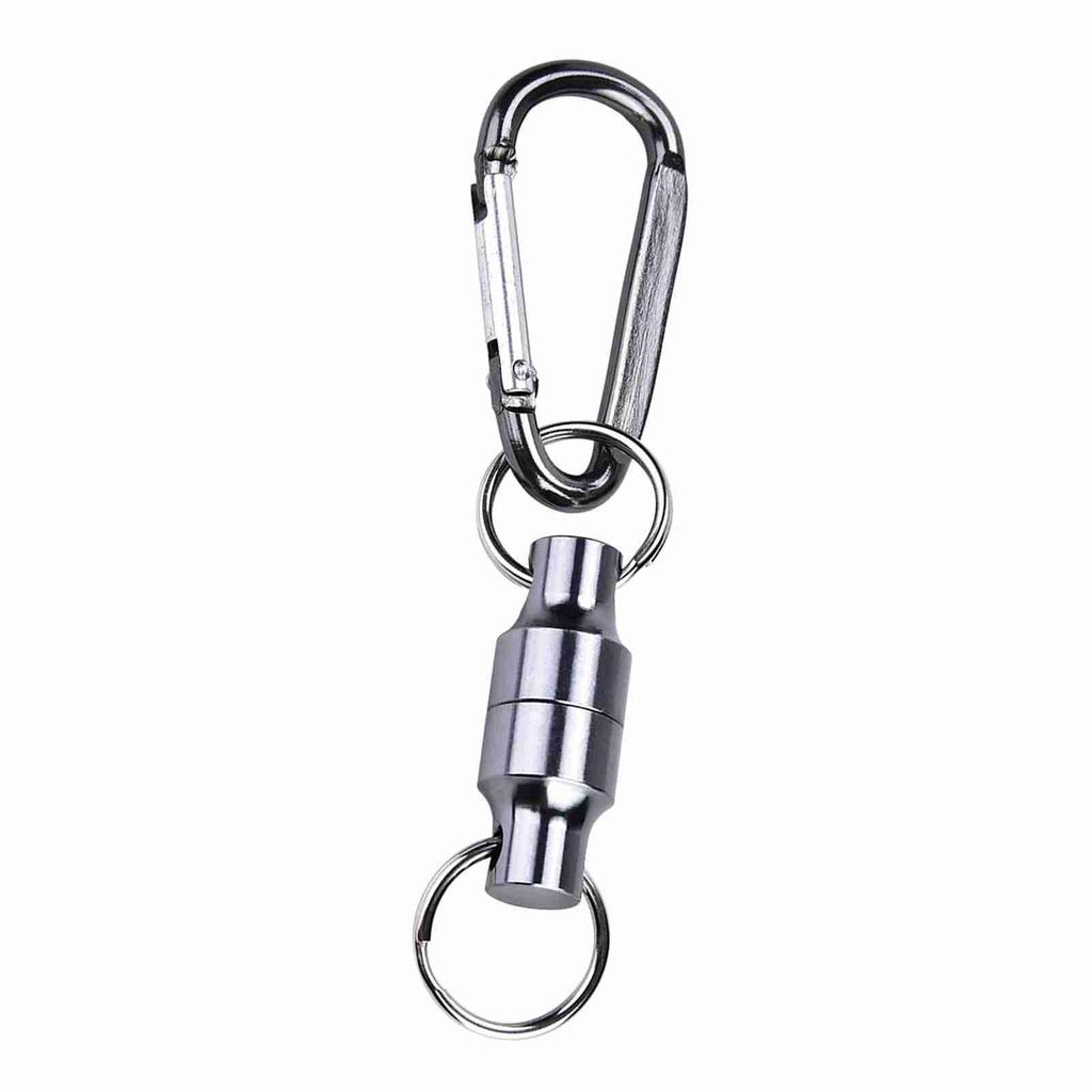 Magnet Buckle Fly Fishing Magnetic Net Release Clip Hanging Holder Lanyard Clip(Single, Silver)