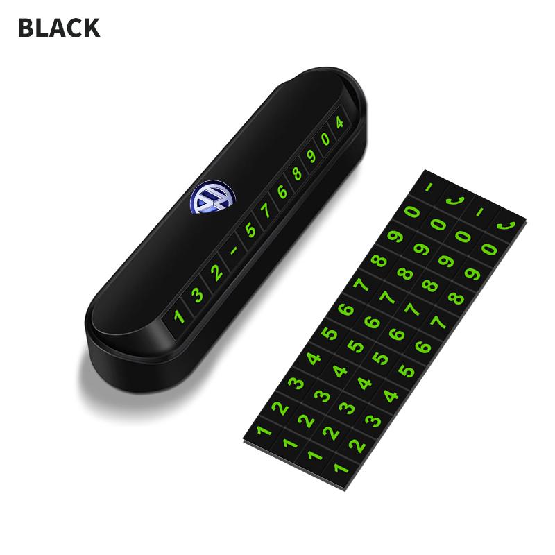 Car Temporary Parking Card Phone Number Card Plate For VW Volkswagen Golf Polo Passat Touran Jetta Accessories Car Styling