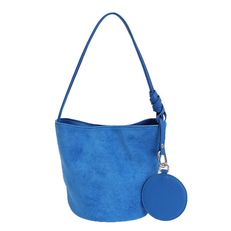Suede New Matte Leather Bucket Fashionable and Simple Commuter Bag Shoulder Messenger Women's Bag