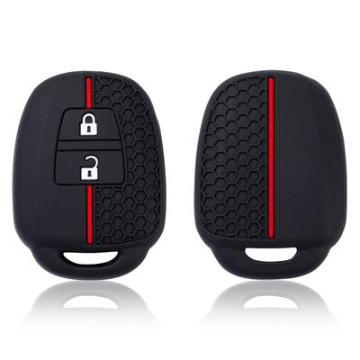 Silikon Auto Schlüsselabdeckung Hülle Für Toyota Yaris Corolla Highlander Crown 2 Tasten Fernbedienung Haut Schutzhülle Schlüsselanhänger Zubehör