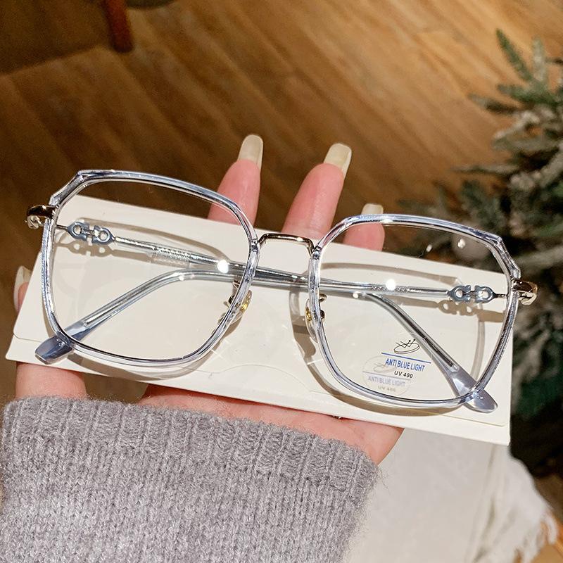 

Утолщенный блестящий дизайн с широким краем, сверхлегкая антисиняя оправа для очков для близорукости, ретро-большая оправа, инкрустированная бриллиантами, простая оправа для очков