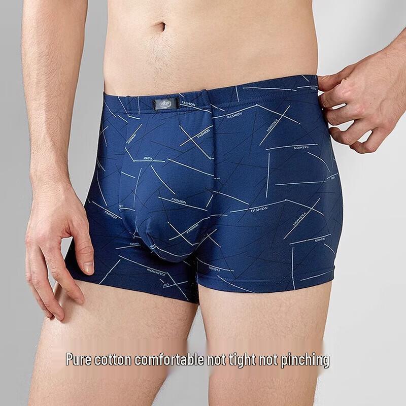 LangSha Men's Antibacterial Cotton Boxer Briefs 4-Pack