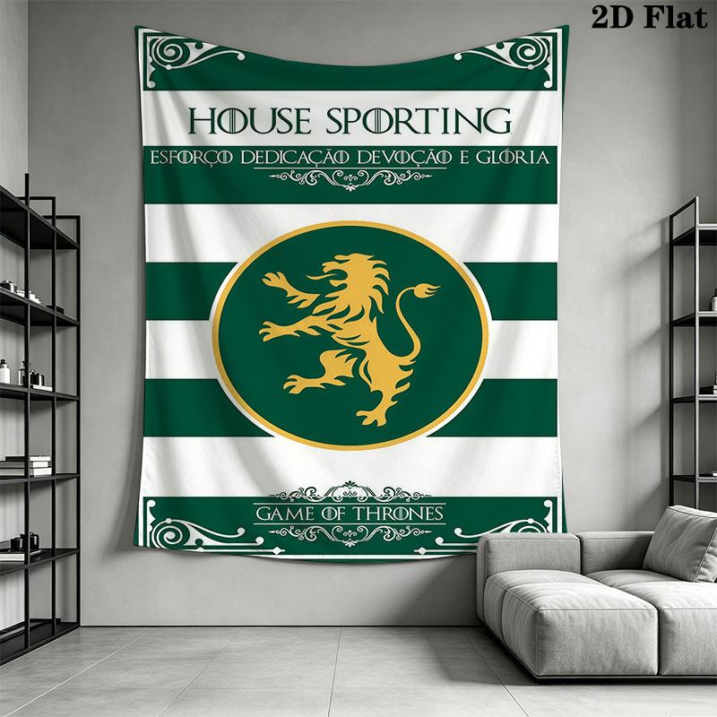 Sporting CP logo Wall Hanging Printed Fabric Blanket Decorative Tapestries for Bedroom Living Room Home Decor