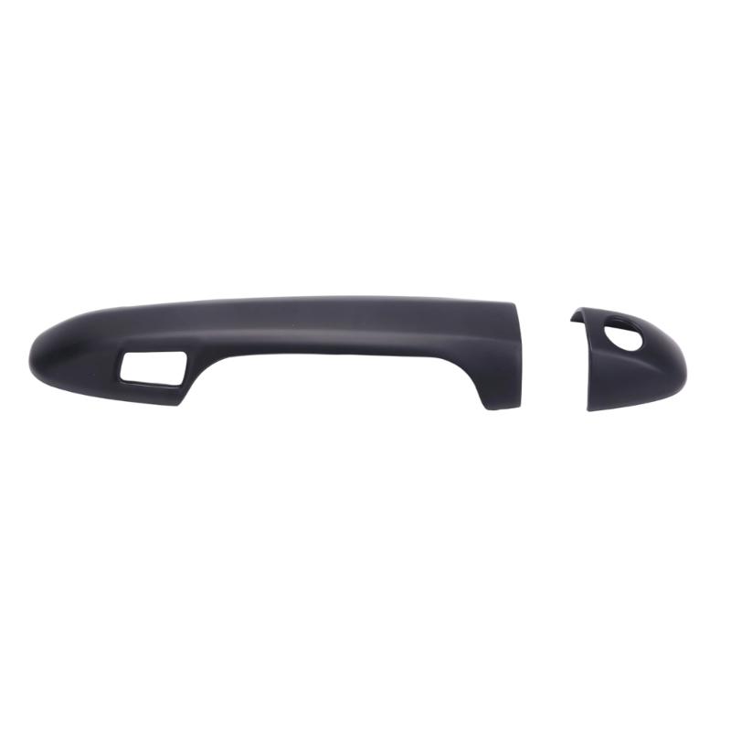 Exterior Door Handle Covers, Black Plastic Trim Set with Attached Adhesive Strips and Separate Sections for Different Handle Positions