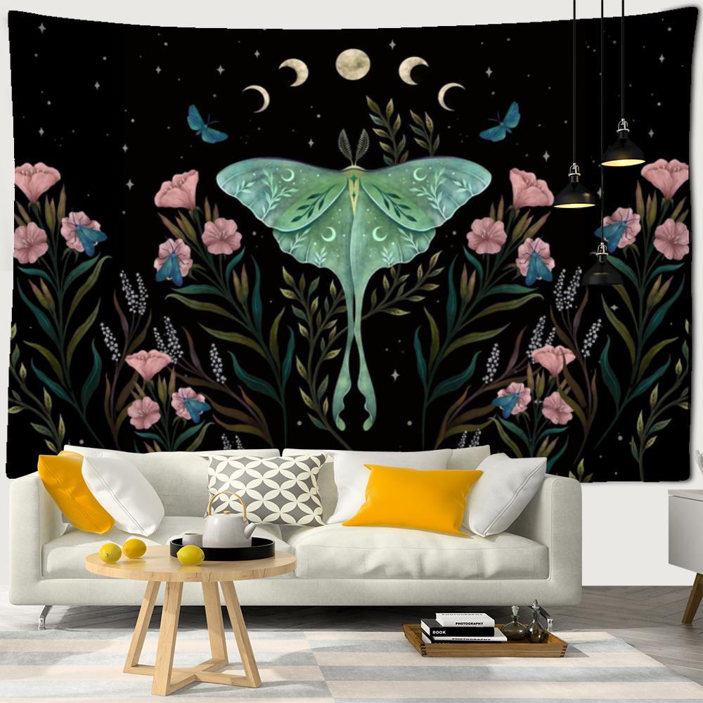 Nordic Psychedelic Butterfly Tapestry Wall Hanging Bohemian Hippie Witchcraft Tarot Science Fiction Room Home Decor