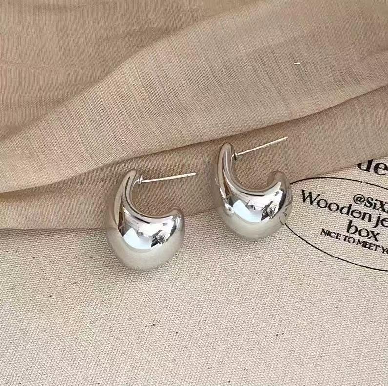 INS Style Water Drop Earrings - Cool, Elegant, European & American Style, Simple Alloy Geometric Design