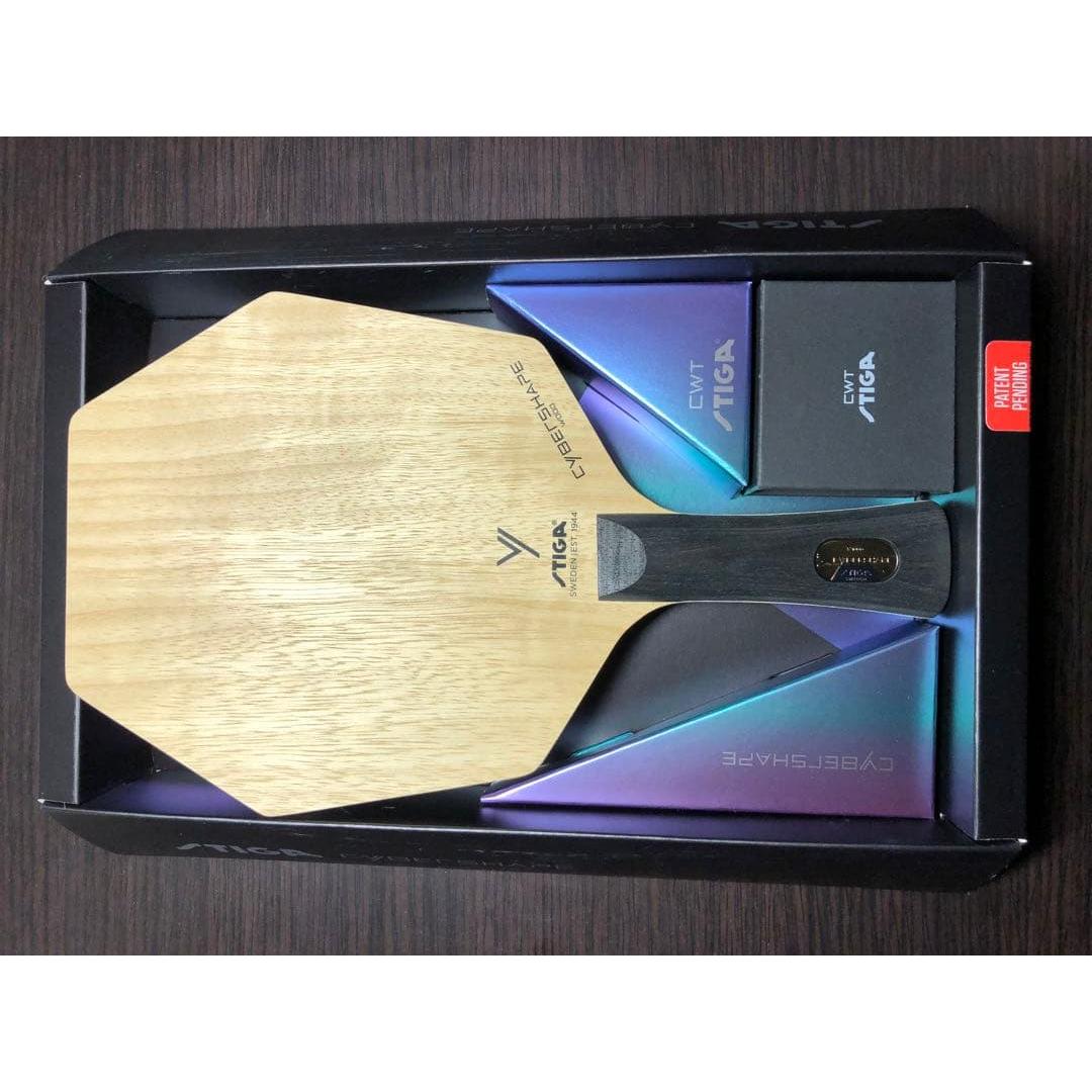 Used Cyber Shape Wood CWT Table Tennis Racket with Rubber 5 Pieces Plywood