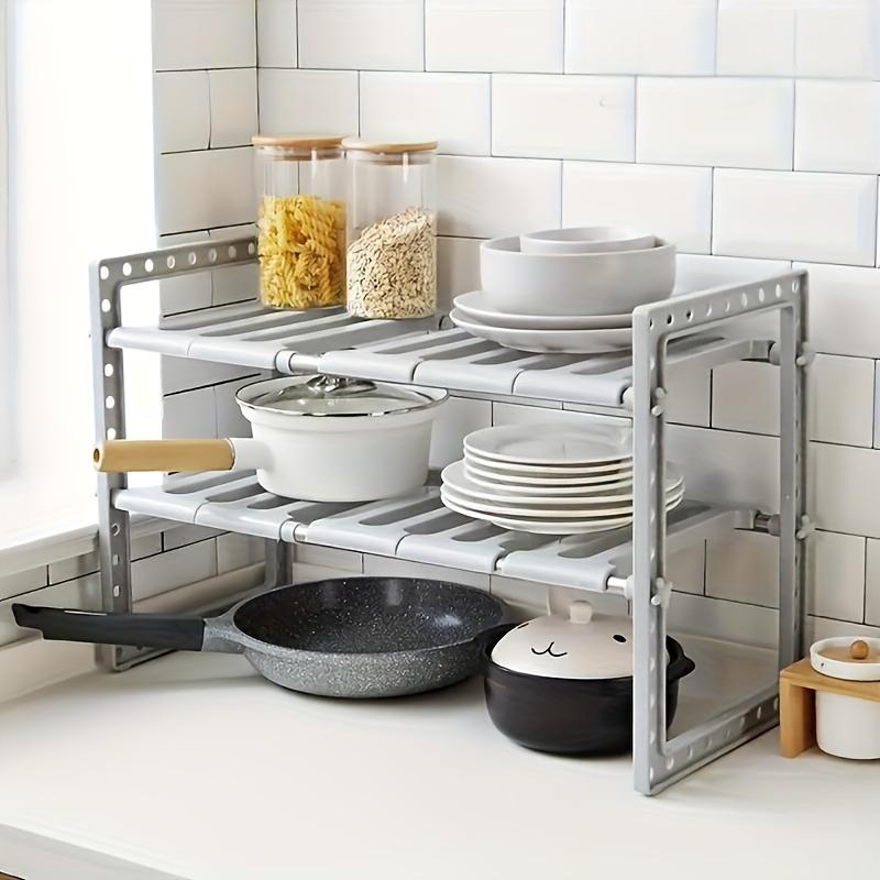 

2-Tier Under-Sink Organizer, 10 Removable Panels. Expandable, Space Saver for Kitchen & Bathroom. 2-tier сірий колір