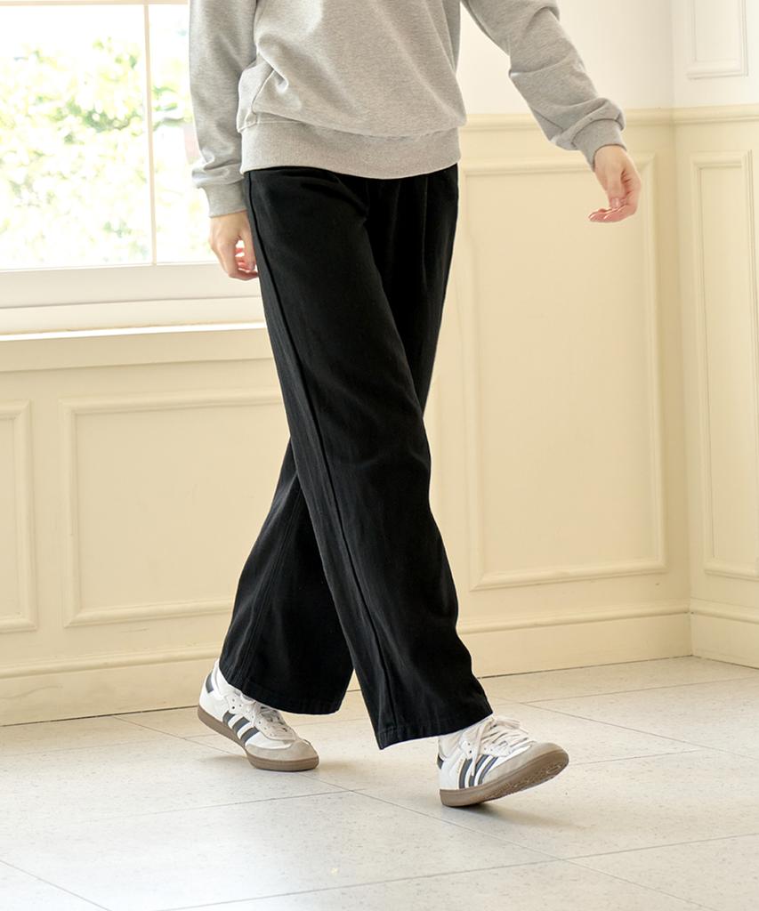 Egsia Basic Mood Pintuck Wide Cotton Pants H09Brd_Axf11324