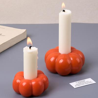 3D Pompoen Kaarsenhouder Siliconen Mal DIY Halloween Kandelaar Gietmallen Gips Hars Ambacht Maken Accessoires Huisdeco