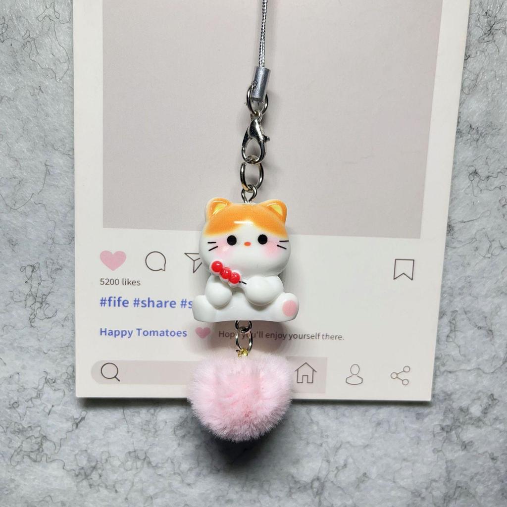 3D Cartoon Kitten Phone Charm, Cute Resin Keychain, Student Bag Pendant, Couple or Best Friend Gift
