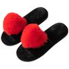 Love Open Fluffy Open-toed Warm Autumn and Winter Four-season Open Cotton Slippers Home Slippers