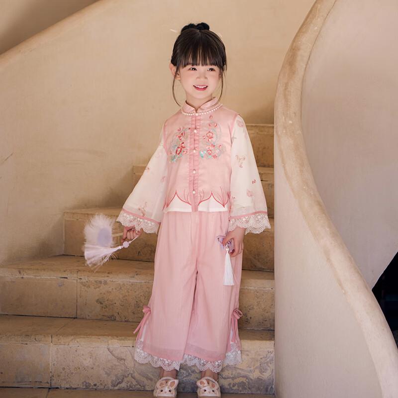 Girls' New Chinese Style Hanfu Tang Suit Set