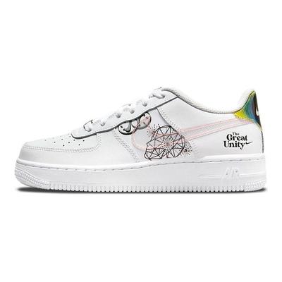Air Force 1 BG The Great Unity Scarpe da Ginnastica per Bambini Bianco Nero Rosa-Sale DM5457-110