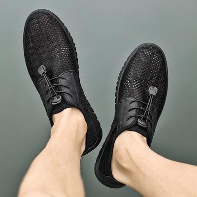 Fashion Summer Mesh Shoes Outdoor Soft Sole Mens Hollow Out Breathable Cool Flats Casual Shoes Skateboard Shoes Comfort Fashion Sneakes