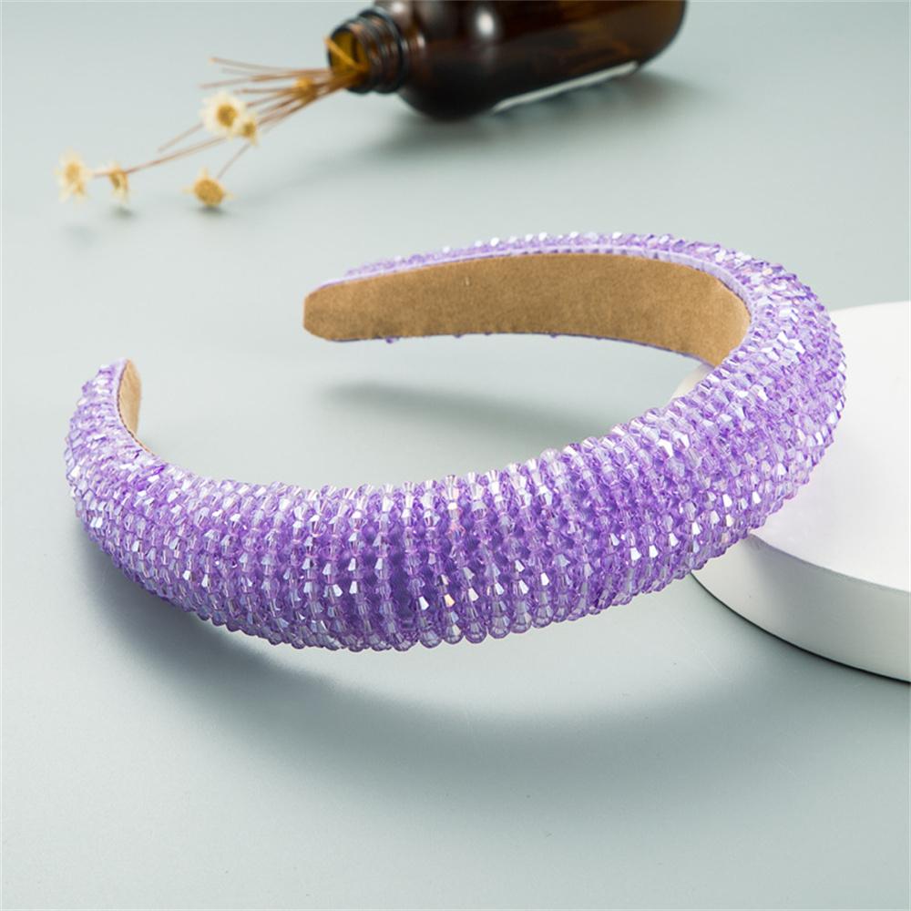 Solid Crystal Beads Hairbands For Women Girls Hair Hoop Headwear Fashion Clolorful Handmade Headbands Female Hair Bands