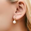 Gold Plated Matte Red Bead Drop Hook Earrings